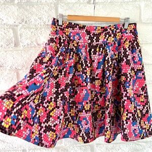 Nanette Lepore Colorful Silk Mosaic Mini Skirt